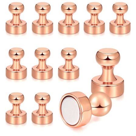 Pushpin magnet [Rund] - Kobber - Køleskabsmagnet - Neodym - 4 stk