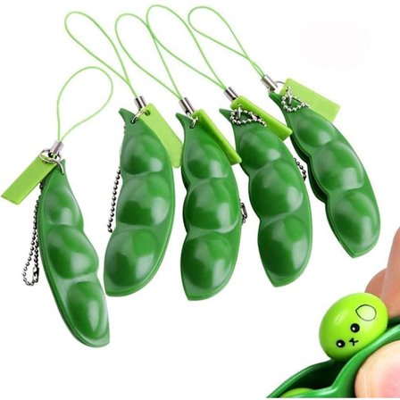 5-pakke Peapod Fidget-leketøy, Squeeze-a-Bean Edamame Pea Popper