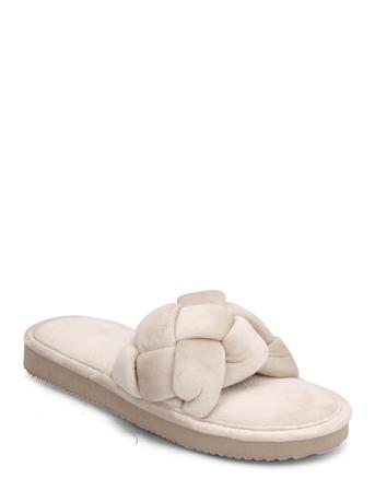 Livia Braided Velours Slipper Slippers Tøfler Beige Hunkemöller*Betinget Tilbud