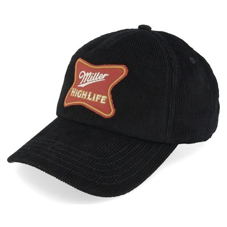 American Needle - Svart adjustable Caps - Miller High Life Roscoe Cord Black A-Frame Adjustable @ Hatstore