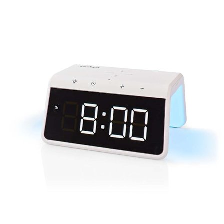 Nedis Alarm-clock with wireless charging Qi certified, 15W - White
