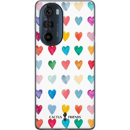 Yhteensopiva Puhelinkuori Motorola Motorola Edge 30 Pro Cactus and Friends - Watercolor Love Grid