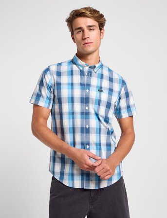 Lee Jeans Lee Button Down Ss - Blue - L