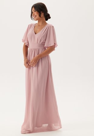 Bubbleroom Occasion Butterfly Sleeve Chiffon Gown Klær