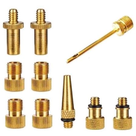 10 st Serie Pumpadapter Munstycke Set Presta Schrader Ventil Slang Cykelventil Adaptrar för Landsvägs- och Mountainbike och Fixie Cykeldäckspump