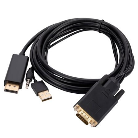 VGA till DisplayPort (DP) Kabel 1,8m DP-sladd med VGA-portar till DP-skärmar