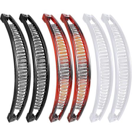 6 kappaletta Clincher-kampoja Banaani kampoja Banaani Clip Grip Comb Fishtail Fish Hair Lady Fish Shape Ponytail Banaani Clip Tytöt Pitkä Ladies Clamp