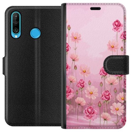 Yhteensopiva Lompakkokotelo Huawei P30 lite Petal Reverie Soft Blush