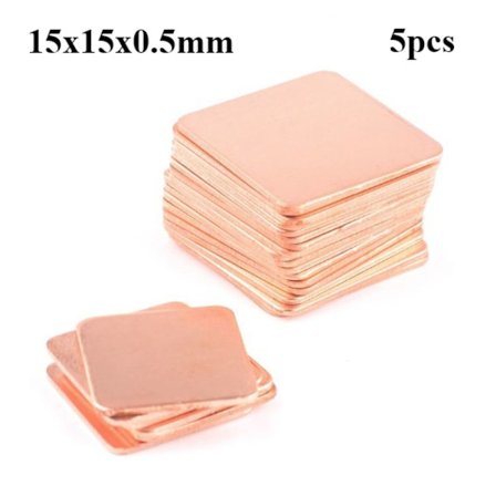 5st Laptop Platta Koppar Kylfläns 15X15X0,5MM