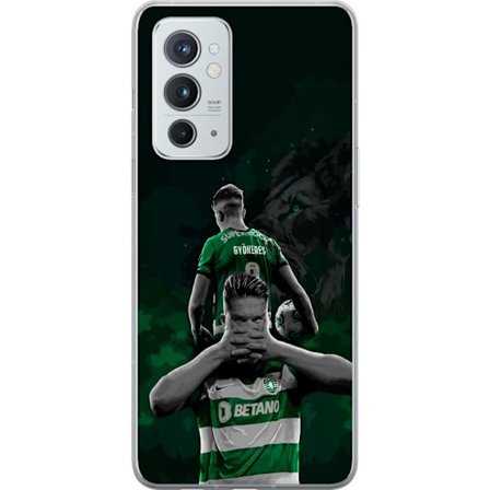 Yhteensopiva Puhelinkuori OnePlus 9RT 5G Neonmotiivi, jossa teksti "Gaming is in my DNA" sinisenä ja punaisena tiiliseinällä, jossa loistava DNA-spira