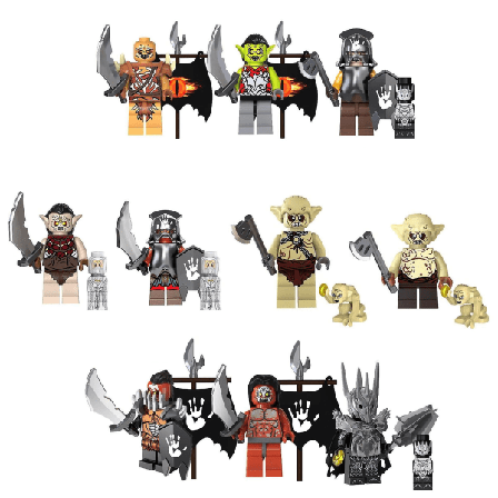 10 kpl Sormusten Herra Keskiajan Minifiguurien Leikkisetit 1.77 tuumaa Orkkien Uruc Goblin Solon Rakennuspalikat Toimintahahmot [HK]