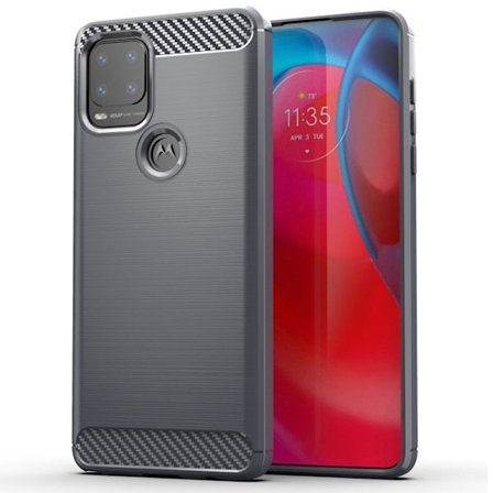 Carbon Flex Motorola Moto G Stylus 5G skal - Silver/Grå