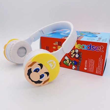 Super Mario Stereo Headset Bluetooth Headset Foldning Trådlöst Tecknad Sport Spel Headset