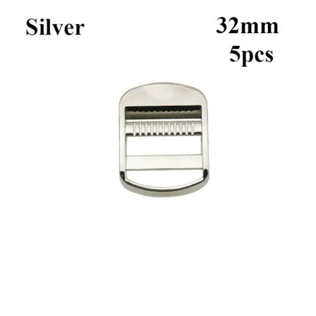 5st Metall Stege Lås Slider Justera Spännen SILVER 32MM