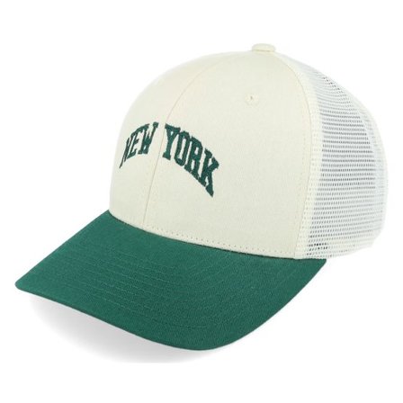 Iconic - Vit trucker Keps - New York Ivory/Light Forest Trucker @ Hatstore