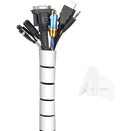 Kabelgemmer, 2m Blød Elektrisk Kabelkanal til opbevaring eller skjuling af PC-kabler, kabelstyring til hjem og skrivebord, 2m - ∅16mm, hvid