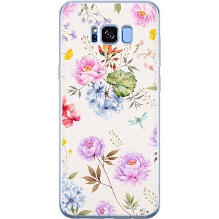 Kompatibelt Mobildeksel til Samsung Samsung Galaxy S8+ Blomstrete mønster med håndmalte blomster, sommerfugler og insekter i romantisk skandinavisk