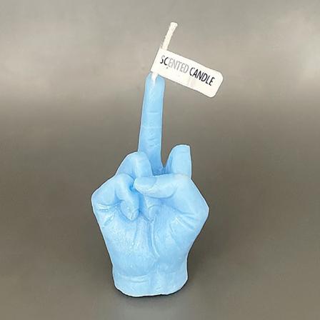 1 stk Ny mellomfingerformet modell Duftlys Funny Quirk Blue