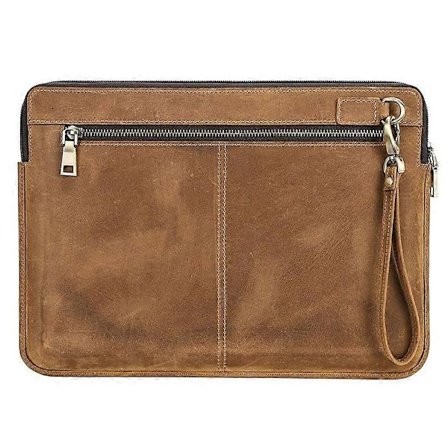 Läder laptopfodral för Macbook Pro 14,2 tum brun
