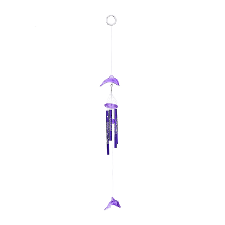 Dolphin Creative Crystal 4 metallrör Windchime Wind Chime Hom lila one size purple one size
