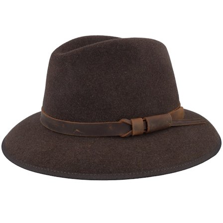 MJM Hats - Brun earflap Hatt - Marco El Wool W.p/Crushable Brown Mell Traveler @ Hatstore