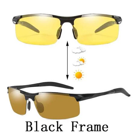 RCAMIAL Fotokromatiska Solglasögon Polariserade Linser UV400 Aluminium Magnesium Ram Bilkörning Dag Och Natt Glasögon För Män Sport