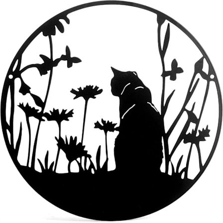 Metallväggdekoration Väggbakgrundsdekoration Metall Cat