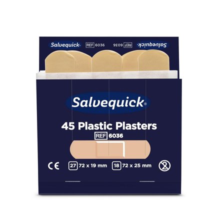 SALVEQUICK Plåster refill plast 45/fp - Lyreco - Skyddsutrustning - Första Hjälpen - Förband och Refill