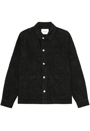 LES DEUX Layton AOP Denim Overshirt Kavajer Herr Svart L