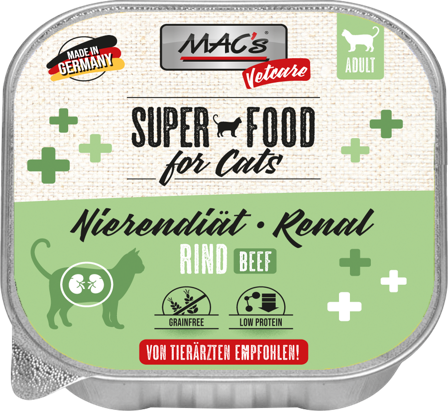 Mac's Vetcare Super Food for Cats Nyrediett, Storfe 100g - Våtfôr