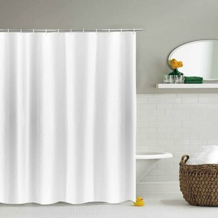 Dusjforheng ekstra langt hvitt for badet, stort anti-mugg polyester baderomsforheng, vanntett for badekaret, bredde 150 x høyde 200 cm