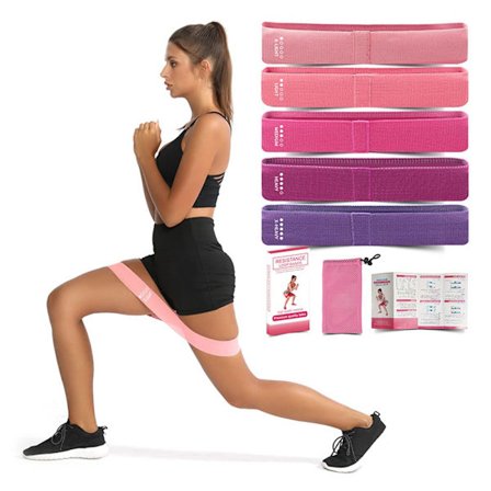 5 st/ set Tyg Fitness Resistance Bands Elastiska band