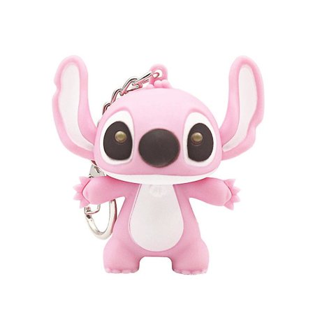 1/2 st Stitch Leksaker Hänge Tecknad Ljudande Nyckelring LED Nyckelring Par Gåva