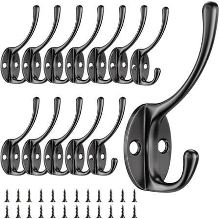 12 stk. Vintage væg knage unik metal hat knage retro rustfrit stål knage med skruer til hjemmet