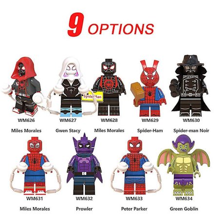 9 stk./sett Marvel Superhelt Serie Byggeklosser Leker Spiderman Montering Actionfigurer Barn Fans Samleobjekter Minifigurer Gave
