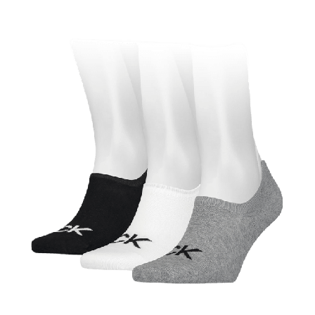 Calvin Klein Herr Footie Strumpor 3-Pack Grå ONESIZE