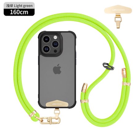 Anti-tyveri mobilholder til mobiltelefon, clips i rustfrit stål og justerbare spænder (lysegrøn)