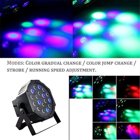 18W 18LED RGB Sceneljus 6 Kanaler Party DJ Klubb
