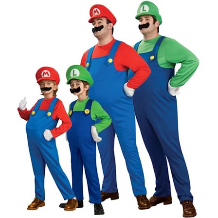 Cosplay Super Mario-kostumer til voksne og børn rød L H