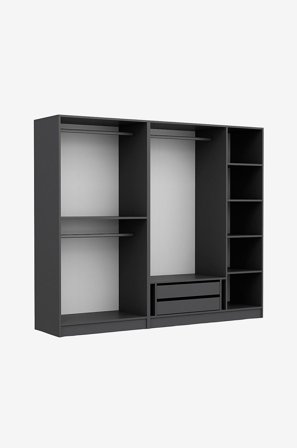 Hanah Home - Garderobeskab - Lowri - Grå - Garderobeskab - Fra Homeroom