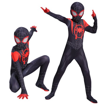 Mub- Multiple 6Y 11Y PS Game Black Gold Kid Superhero Costumes Spiderman Far from Home Halloween Clothes Spider man Costume