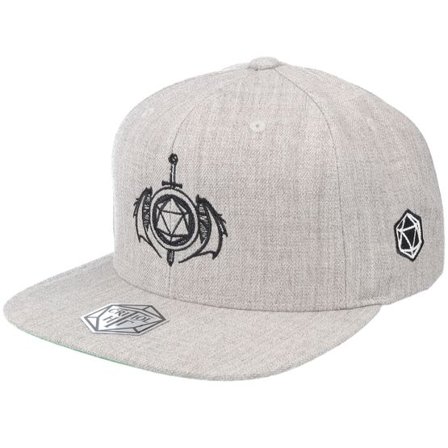 Critiql Hit - Grå snapback Keps - D20 Wings Ornament Heather Grey Snapback @ Hatstore
