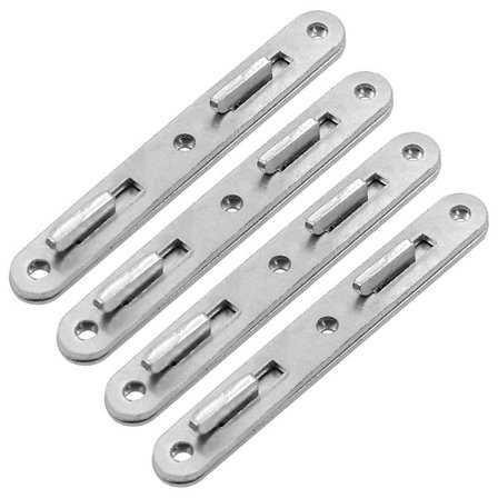 Sengestangsforbindelsesbeslag i træ, 5 tommer runde sengskroge i zink, sæt af 4 forbindelsesbeslag, tykkere møbelsengehardware