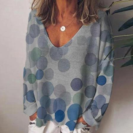 Damer Djurtryck Print Långärmad Tunika Blus