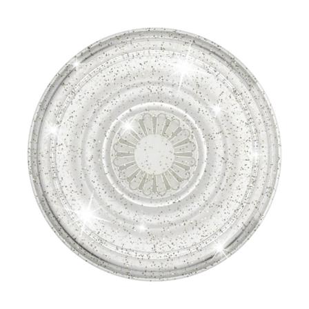 Popsockets Clear Glitter Silver Avtagbart Grip Med Ställfunktion