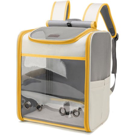 Katte Rygsæk Bæretaske Rygsæk til Små Katte og Hunde, Hunde Bæretaske Rygsæk med Indvendig Sikkerhedsline Kan bruges til rejser(gul)