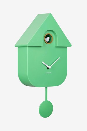 Karlsson - Veggklokke Modern Cuckoo - Grønn - Veggklokker & bordklokker - Fra Homeroom
