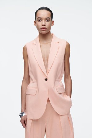 COS Women's Slim Linen Waistcoat in Orange