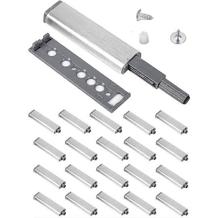 Skapdør Lås Skuff Skyv for å Åpne Dørfanger System Demper Buffer Fangersett Kit Pakke med 20