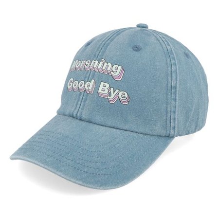 Scenes - Blå unconstructed Keps - Morsning Good Bye Denim Blue Dad Cap @ Hatstore